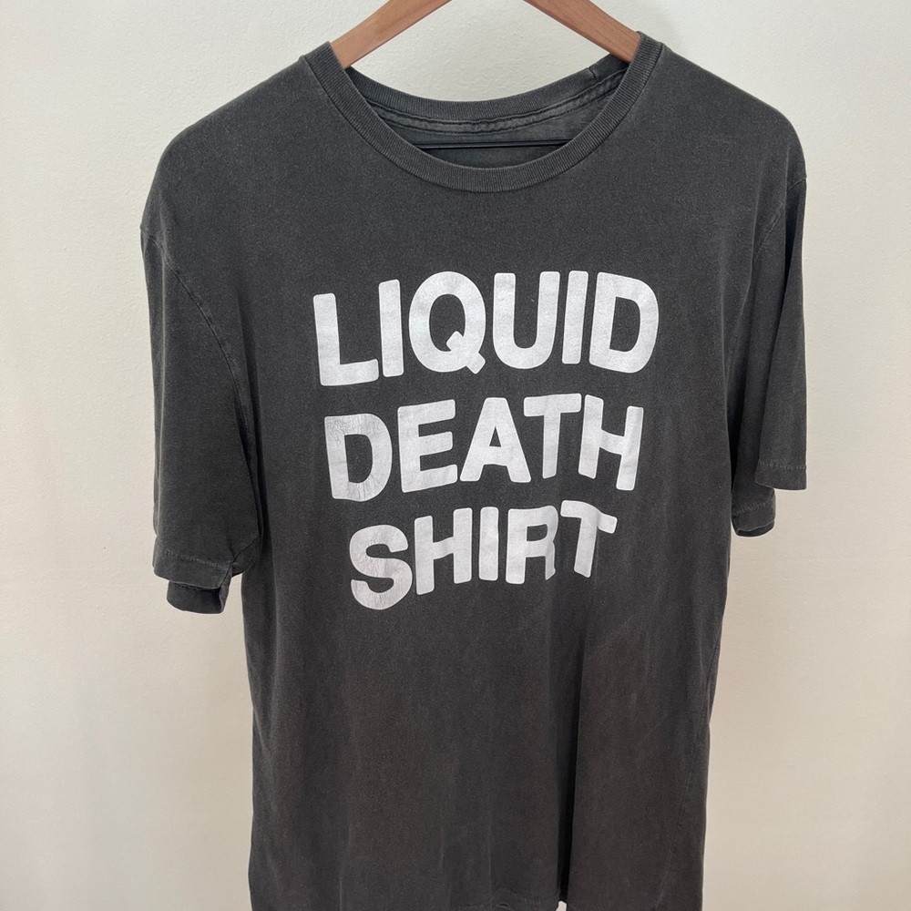 Liquid Death Novelty T-shirt Black Size Medium